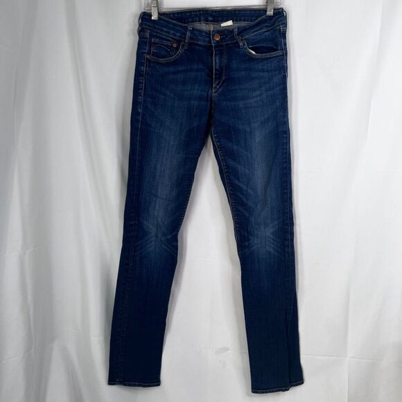 H&M Denim Blue Slim Leg Mid Wash Denim Non Destructed Jeans Size 31 - Picture 10 of 10